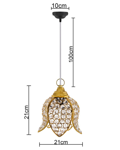Crystal Hanging Lotus Pendant