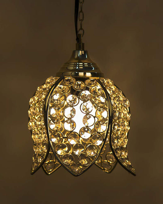 Crystal Hanging Lotus Pendant