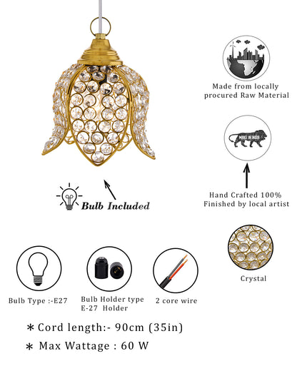 Crystal Hanging Lotus Pendant