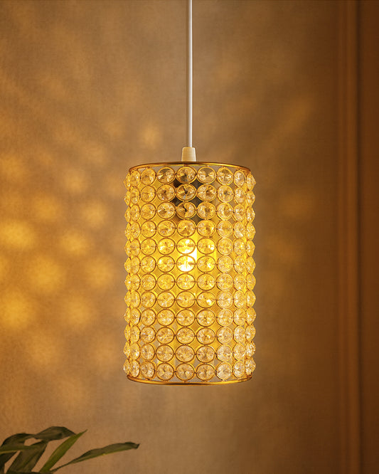 Crystal Hanging barrel Pendant, hanging ceiling light, Large