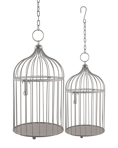 Homesake® Copper Bird Cage(Set of 2), with Hanging Chain, Home Décor, Living Room & Festive Use