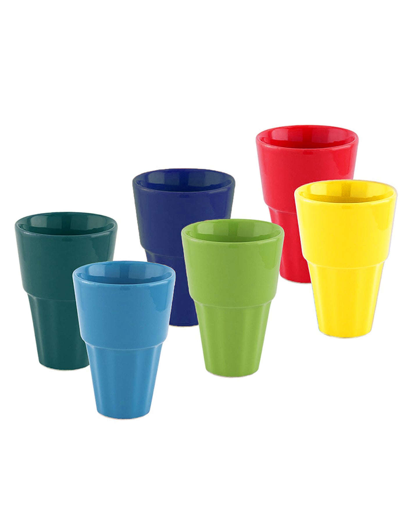 Homesake® Ceramic Antique Chai Tea Glasses Multicolour Vintage Stoneware, Cutting Chai Set with Holder Stand Tea Cups Coffee Mugs Tapri Chai Glass, Microwave & Dishwasher Safe - Set of 6