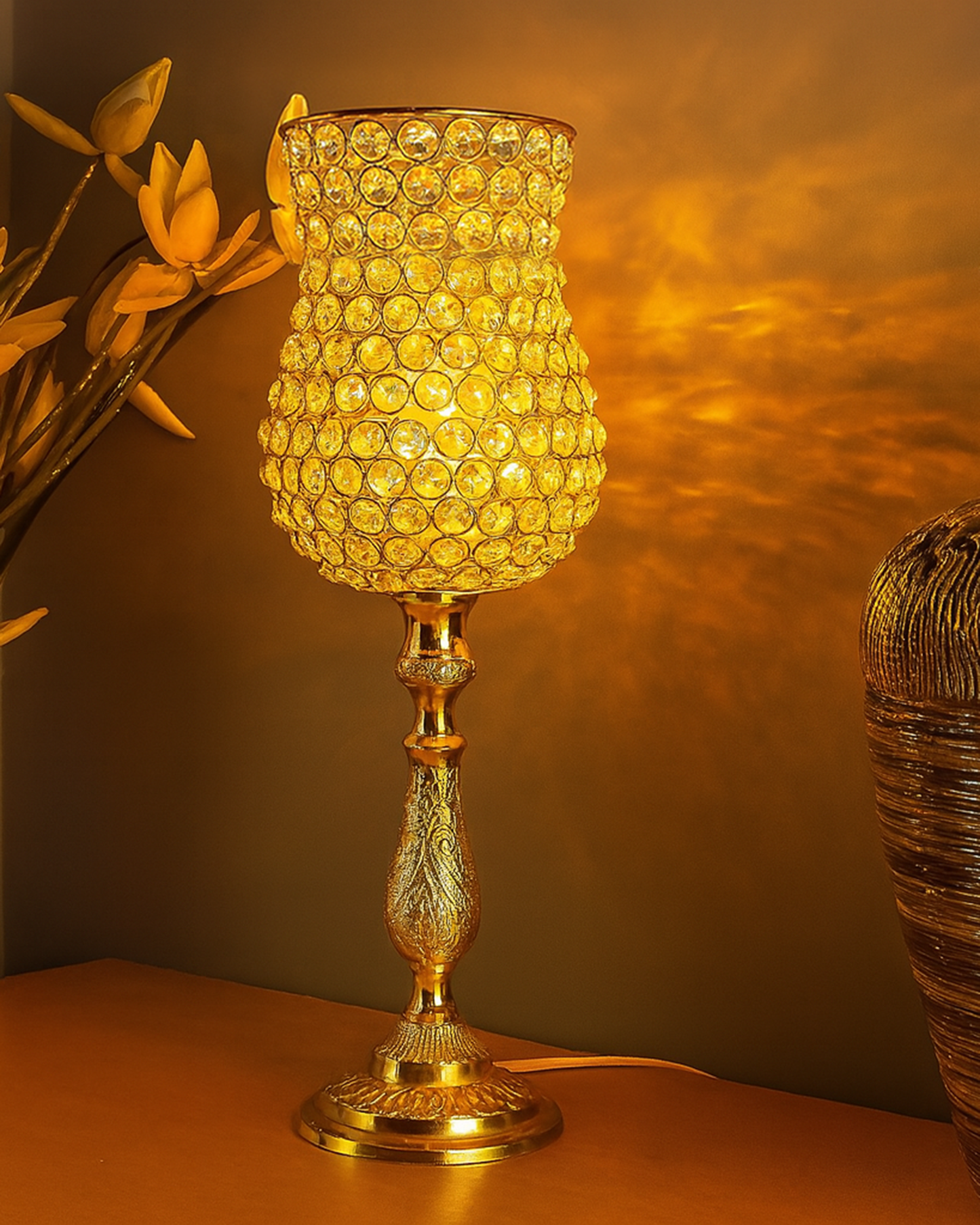 Classic Golden Crystal Lamp