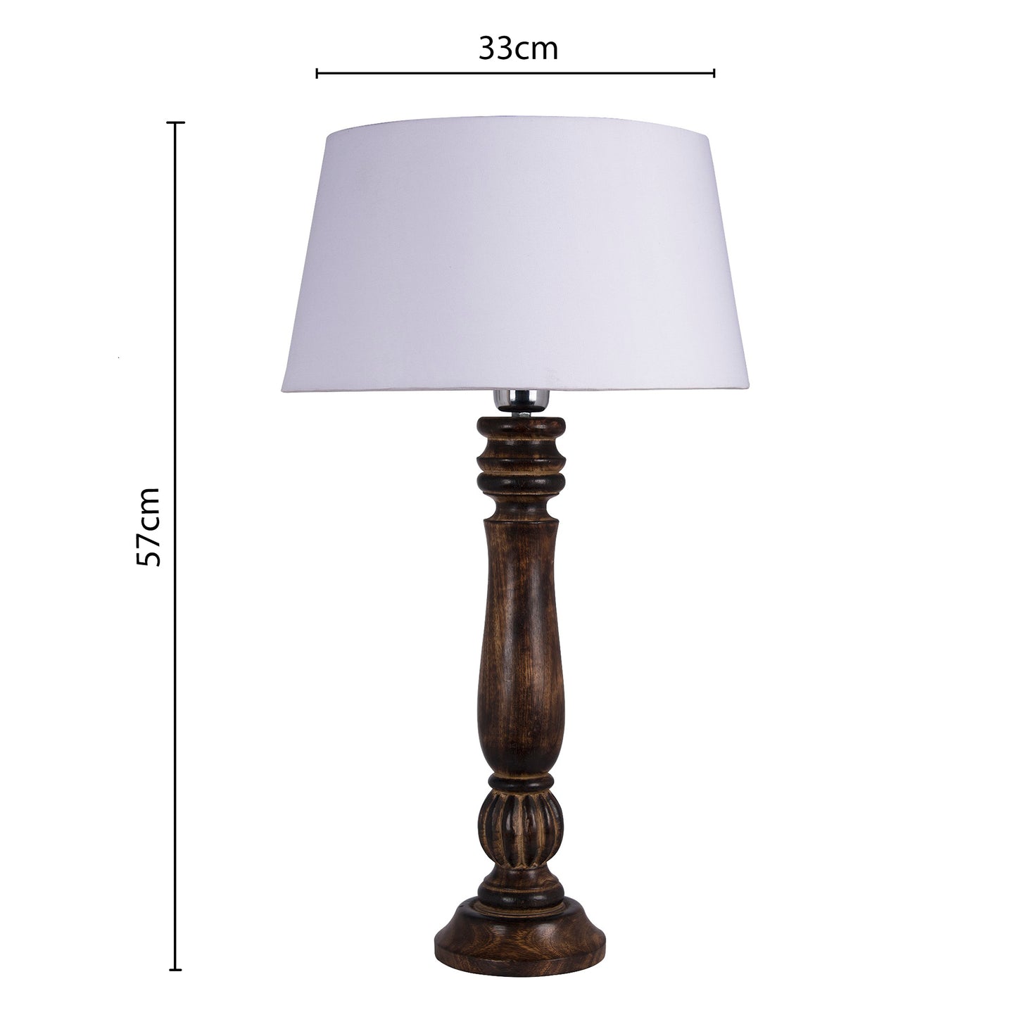 Homesake® Classic Victorian Black Wood Table Lamp with Shade for Home Decor, Living Room, Bedroom, Festive Decor