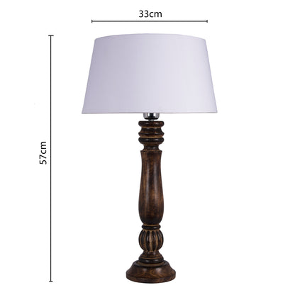 Homesake® Classic Victorian Black Wood Table Lamp with Shade for Home Decor, Living Room, Bedroom, Festive Decor