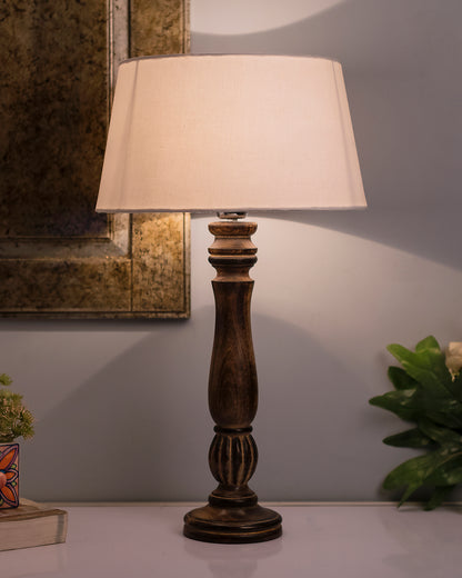 Homesake® Classic Victorian Black Wood Table Lamp with Shade for Home Decor, Living Room, Bedroom, Festive Decor