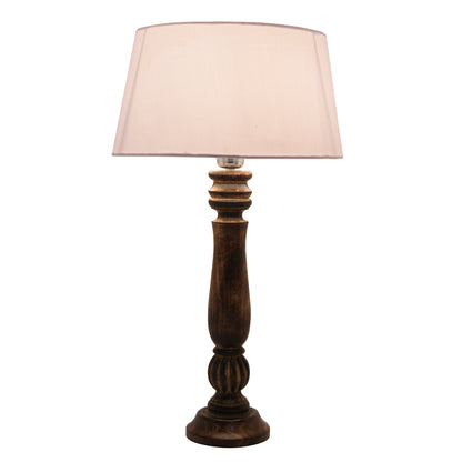 Homesake® Classic Victorian Black Wood Table Lamp with Shade for Home Decor, Living Room, Bedroom, Festive Decor