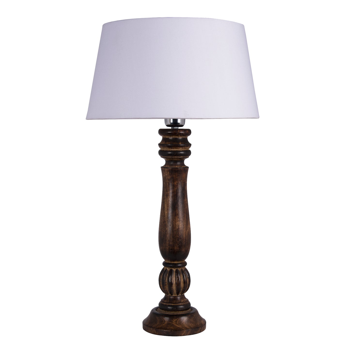 Homesake® Classic Victorian Black Wood Table Lamp with Shade for Home Decor, Living Room, Bedroom, Festive Decor