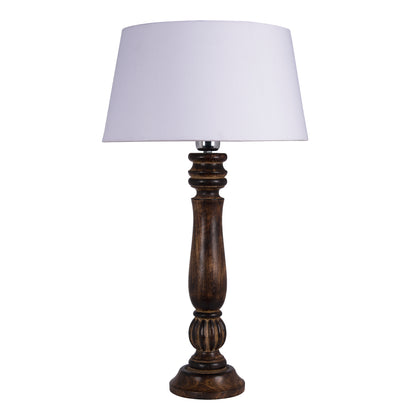 Homesake® Classic Victorian Black Wood Table Lamp with Shade for Home Decor, Living Room, Bedroom, Festive Decor