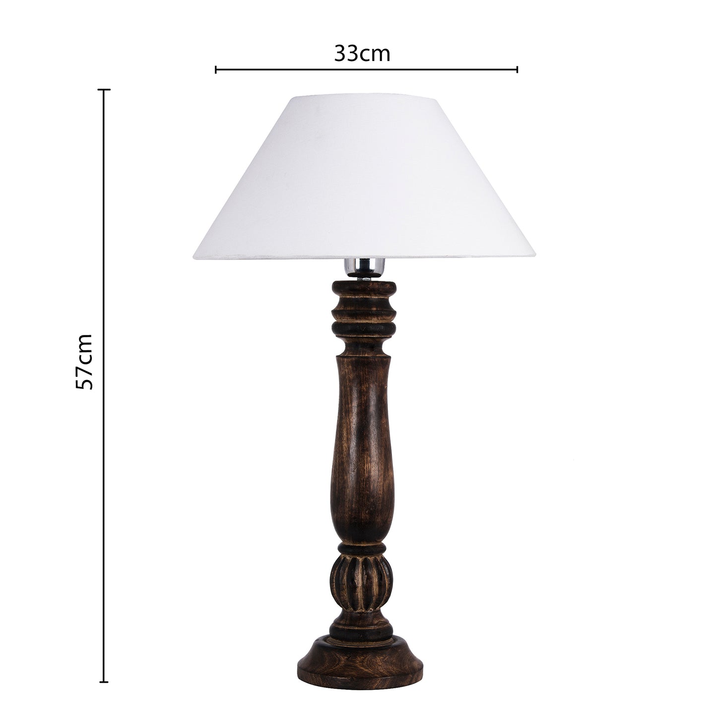 Homesake® Classic Victorian Black Wood Table Lamp with Shade for Home Decor, Living Room, Bedroom, Festive Decor