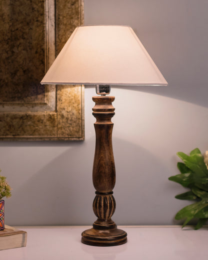 Homesake® Classic Victorian Black Wood Table Lamp with Shade for Home Decor, Living Room, Bedroom, Festive Decor