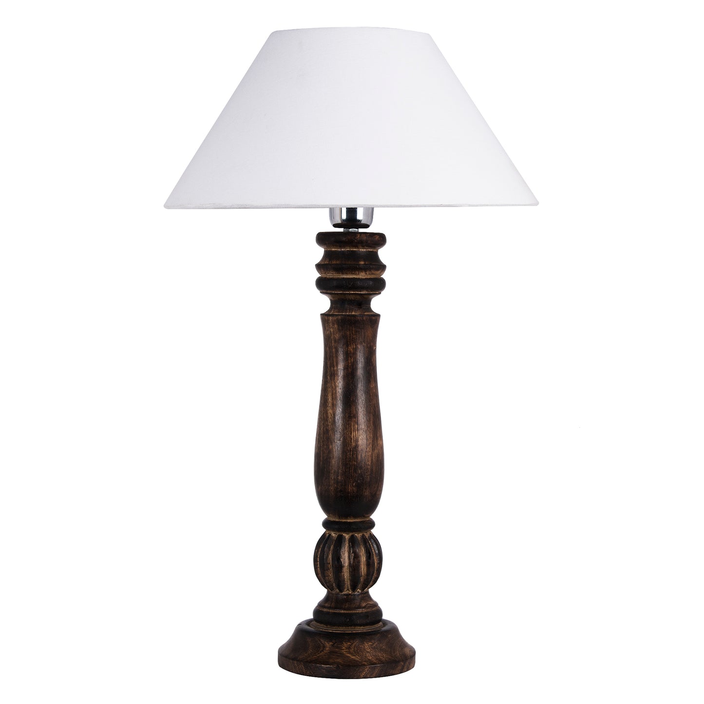 Homesake® Classic Victorian Black Wood Table Lamp with Shade for Home Decor, Living Room, Bedroom, Festive Decor