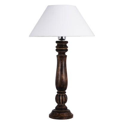 Homesake® Classic Victorian Black Wood Table Lamp with Shade for Home Decor, Living Room, Bedroom, Festive Decor