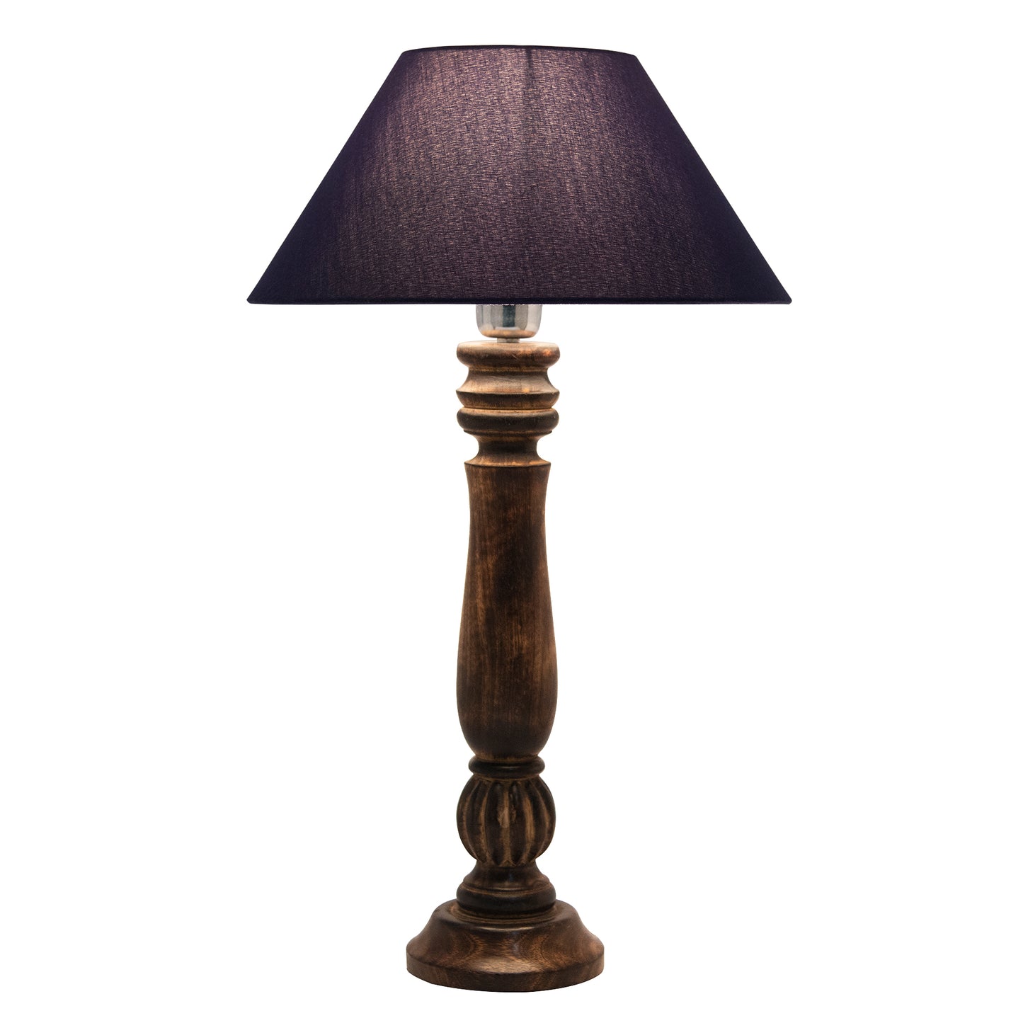 Homesake® Classic Victorian Black Wood Table Lamp with Shade for Home Decor, Living Room, Bedroom, Festive Decor