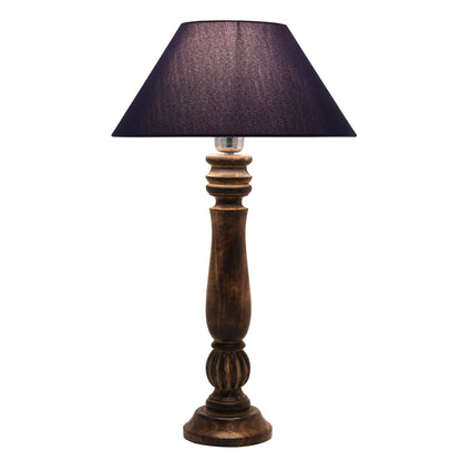 Homesake® Classic Victorian Black Wood Table Lamp with Shade for Home Decor, Living Room, Bedroom, Festive Decor