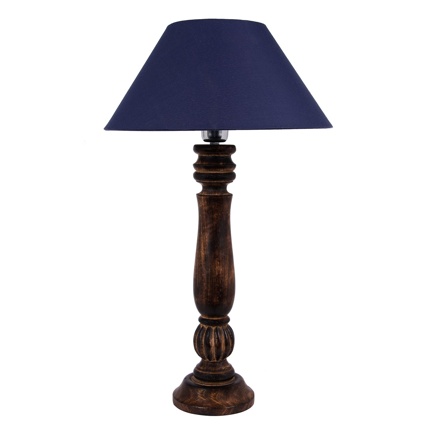 Homesake® Classic Victorian Black Wood Table Lamp with Shade for Home Decor, Living Room, Bedroom, Festive Decor