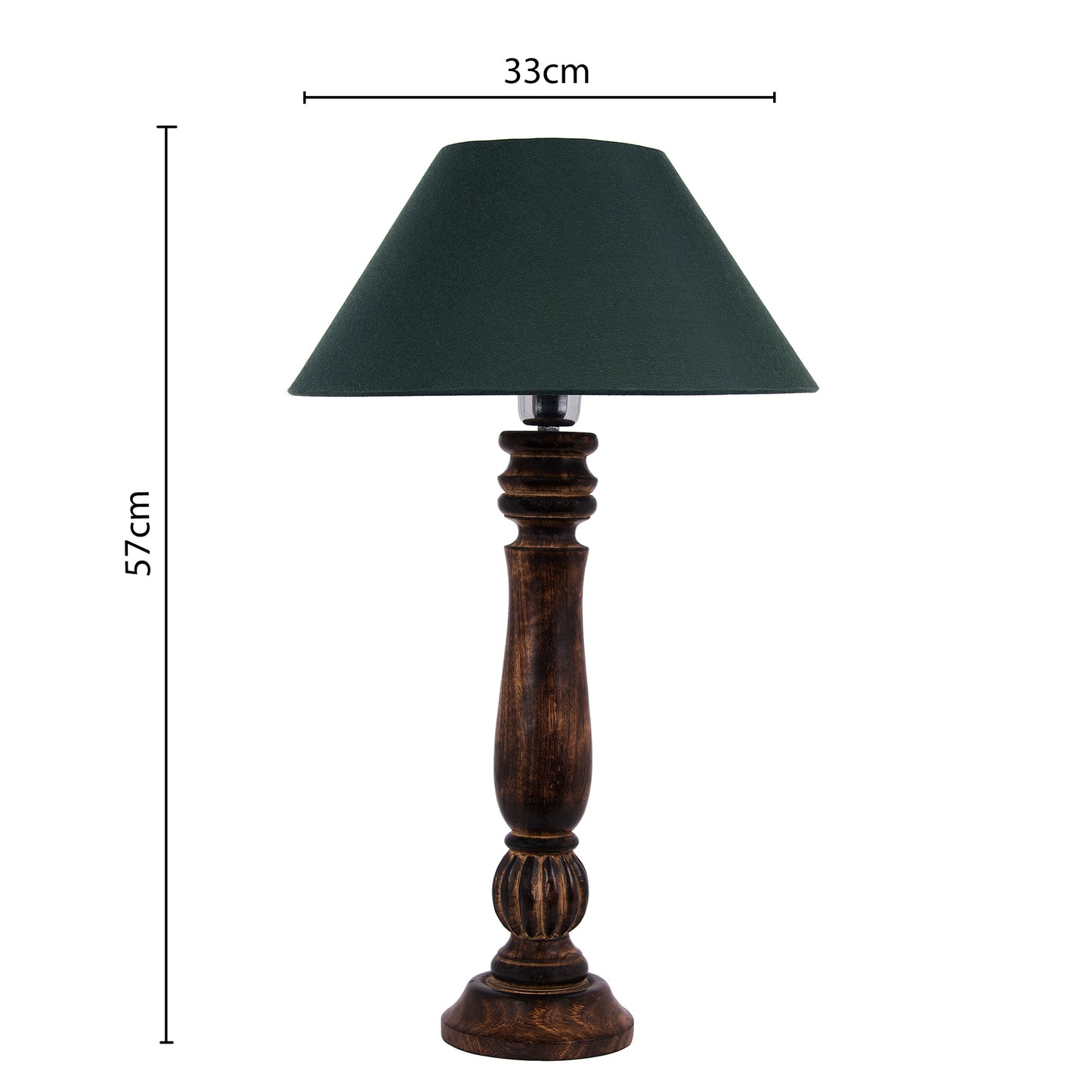 Homesake® Classic Victorian Black Wood Table Lamp with Shade for Home Decor, Living Room, Bedroom, Festive Decor