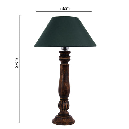 Homesake® Classic Victorian Black Wood Table Lamp with Shade for Home Decor, Living Room, Bedroom, Festive Decor