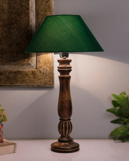 Homesake® Classic Victorian Black Wood Table Lamp with Shade for Home Decor, Living Room, Bedroom, Festive Decor