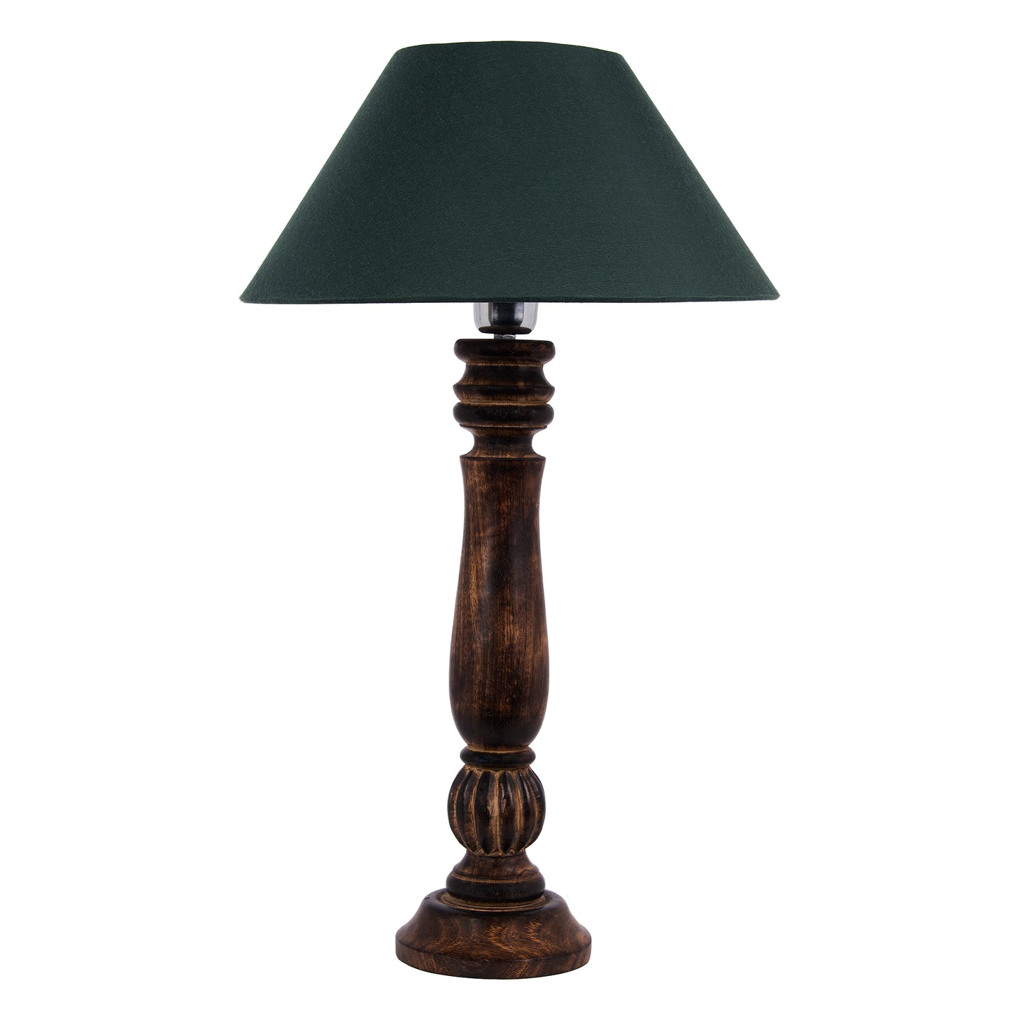 Homesake® Classic Victorian Black Wood Table Lamp with Shade for Home Decor, Living Room, Bedroom, Festive Decor