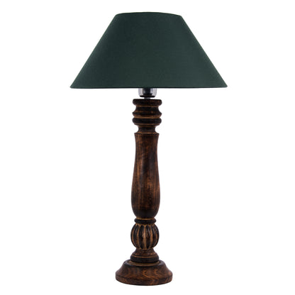 Homesake® Classic Victorian Black Wood Table Lamp with Shade for Home Decor, Living Room, Bedroom, Festive Decor