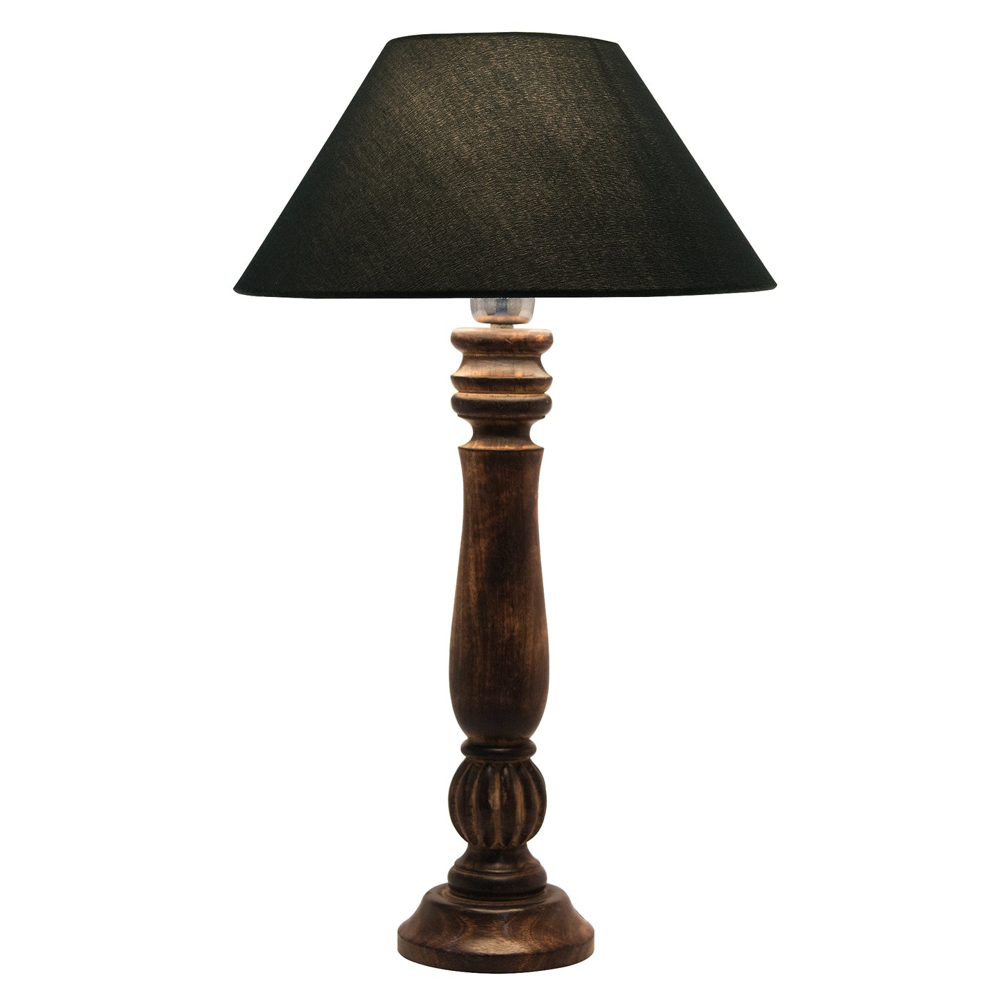 Homesake® Classic Victorian Black Wood Table Lamp with Shade for Home Decor, Living Room, Bedroom, Festive Decor