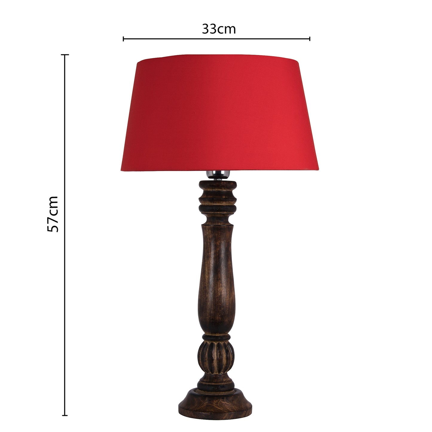 Homesake® Classic Victorian Black Wood Table Lamp with Shade for Home Decor, Living Room, Bedroom, Festive Decor