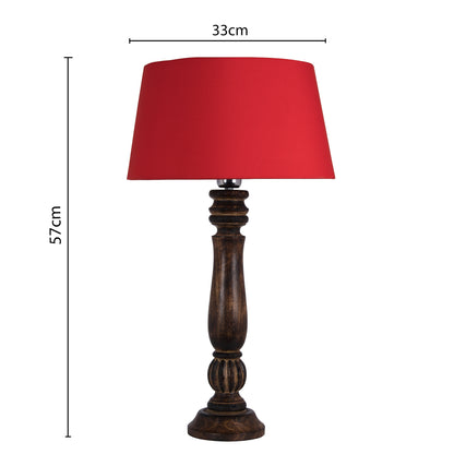 Homesake® Classic Victorian Black Wood Table Lamp with Shade for Home Decor, Living Room, Bedroom, Festive Decor