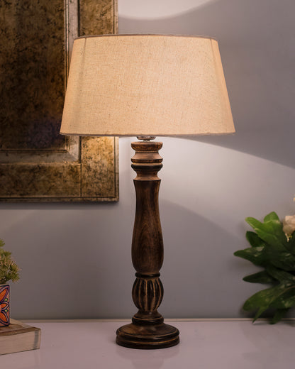 Homesake® Classic Victorian Black Wood Table Lamp with Shade for Home Decor, Living Room, Bedroom, Festive Decor