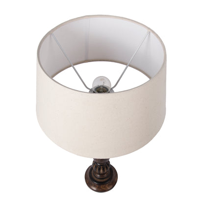 Homesake® Classic Victorian Black Wood Table Lamp with Shade for Home Decor, Living Room, Bedroom, Festive Decor