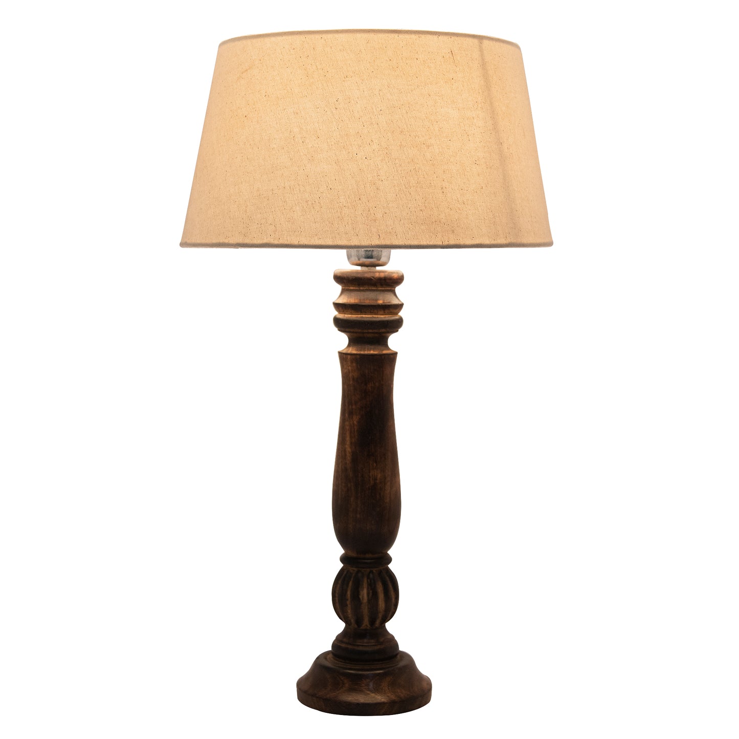 Homesake® Classic Victorian Black Wood Table Lamp with Shade for Home Decor, Living Room, Bedroom, Festive Decor