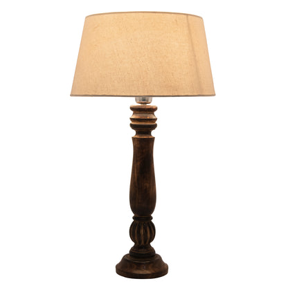 Homesake® Classic Victorian Black Wood Table Lamp with Shade for Home Decor, Living Room, Bedroom, Festive Decor