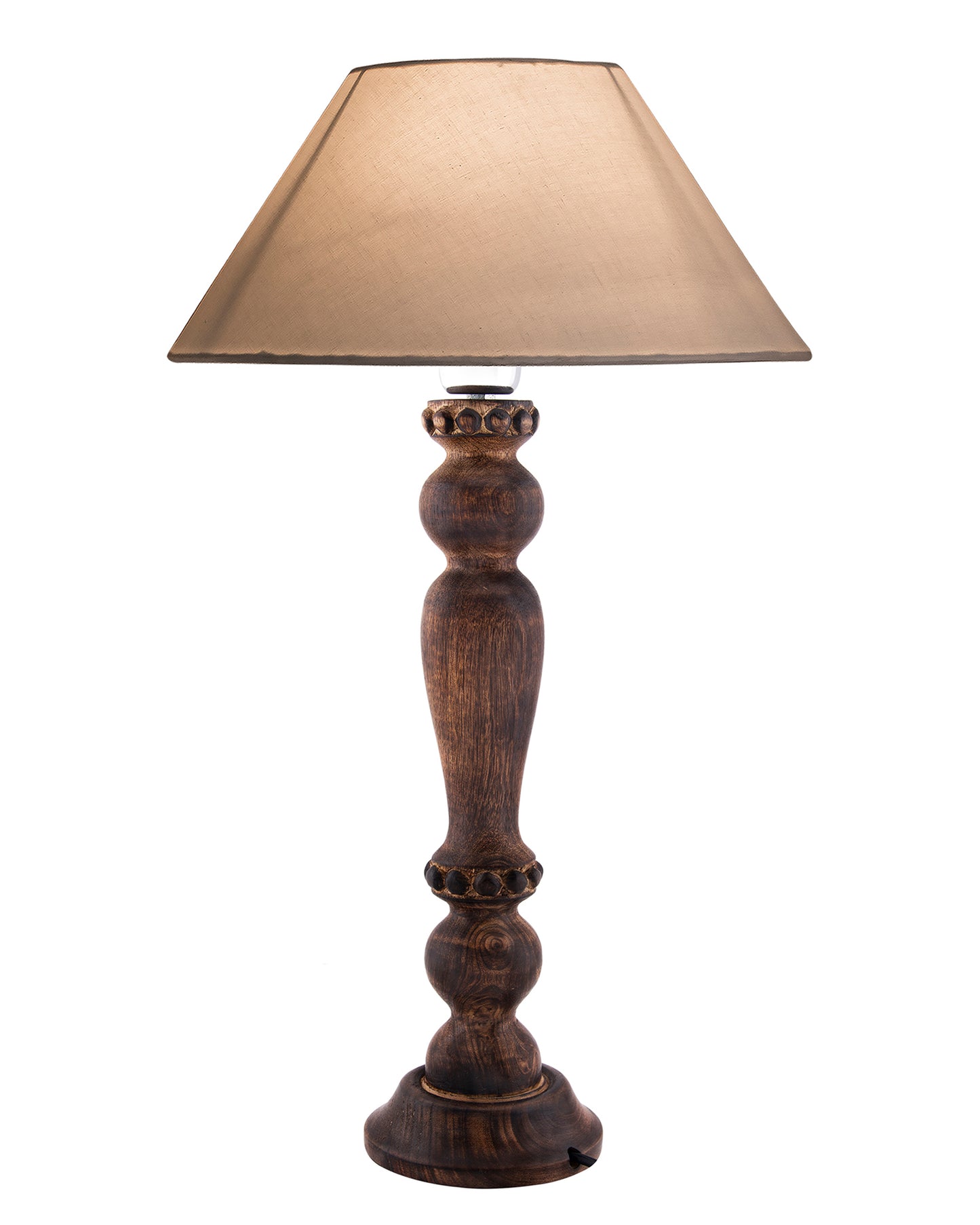 Classic Victorian Black Wood Table Lamp With Shade