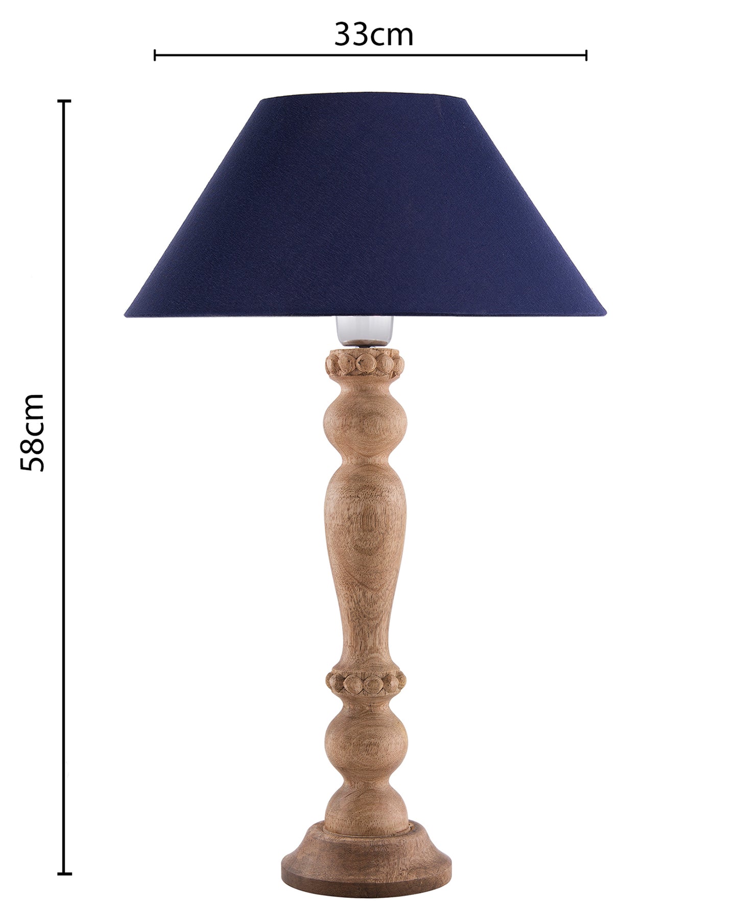Eureka Polka Natural Wood Table Lamp With Shade
