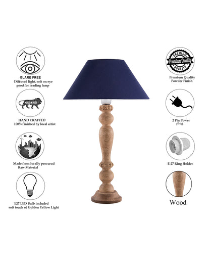 Eureka Polka Natural Wood Table Lamp With Shade