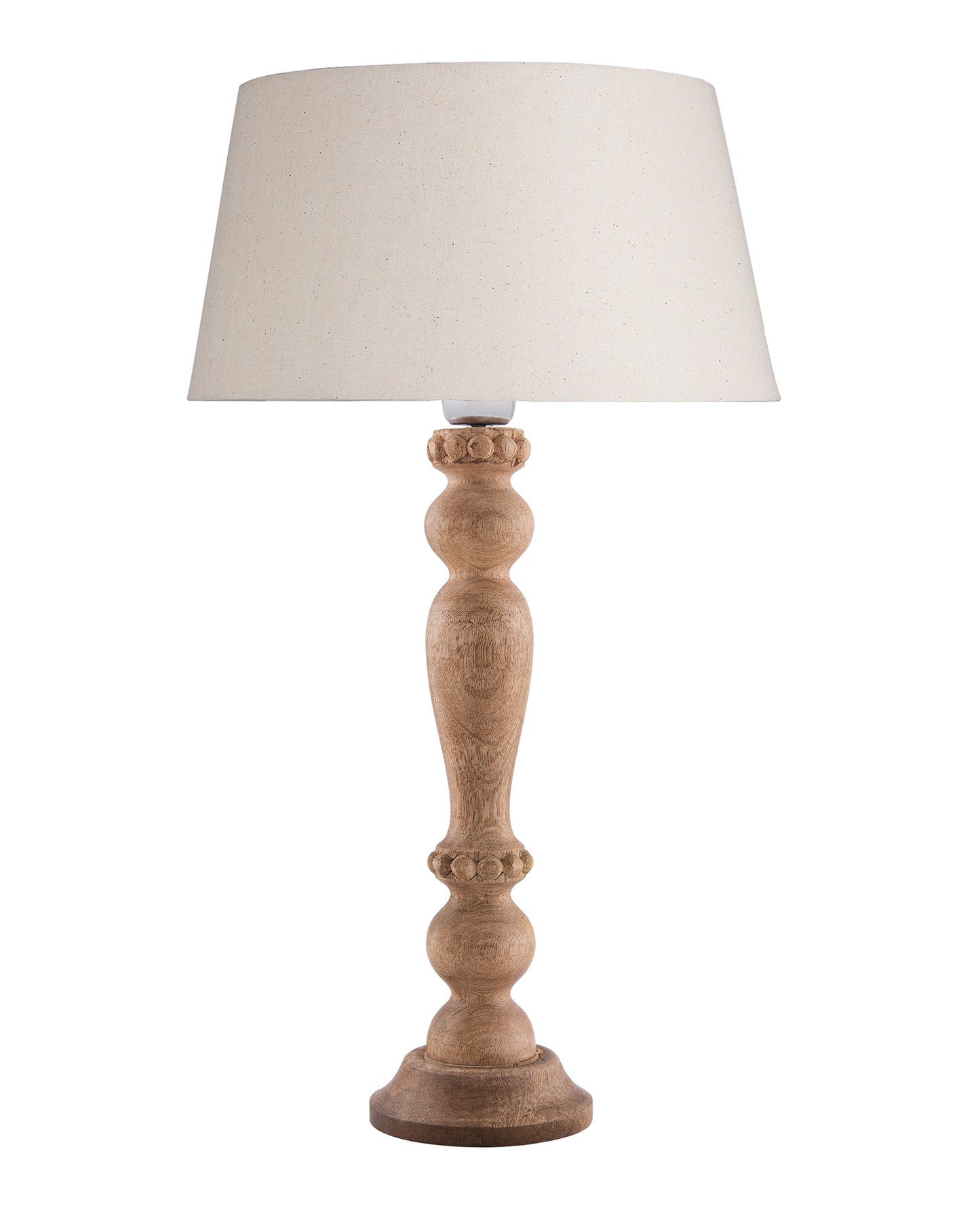 Eureka Polka Natural Wood Table Lamp With Shade