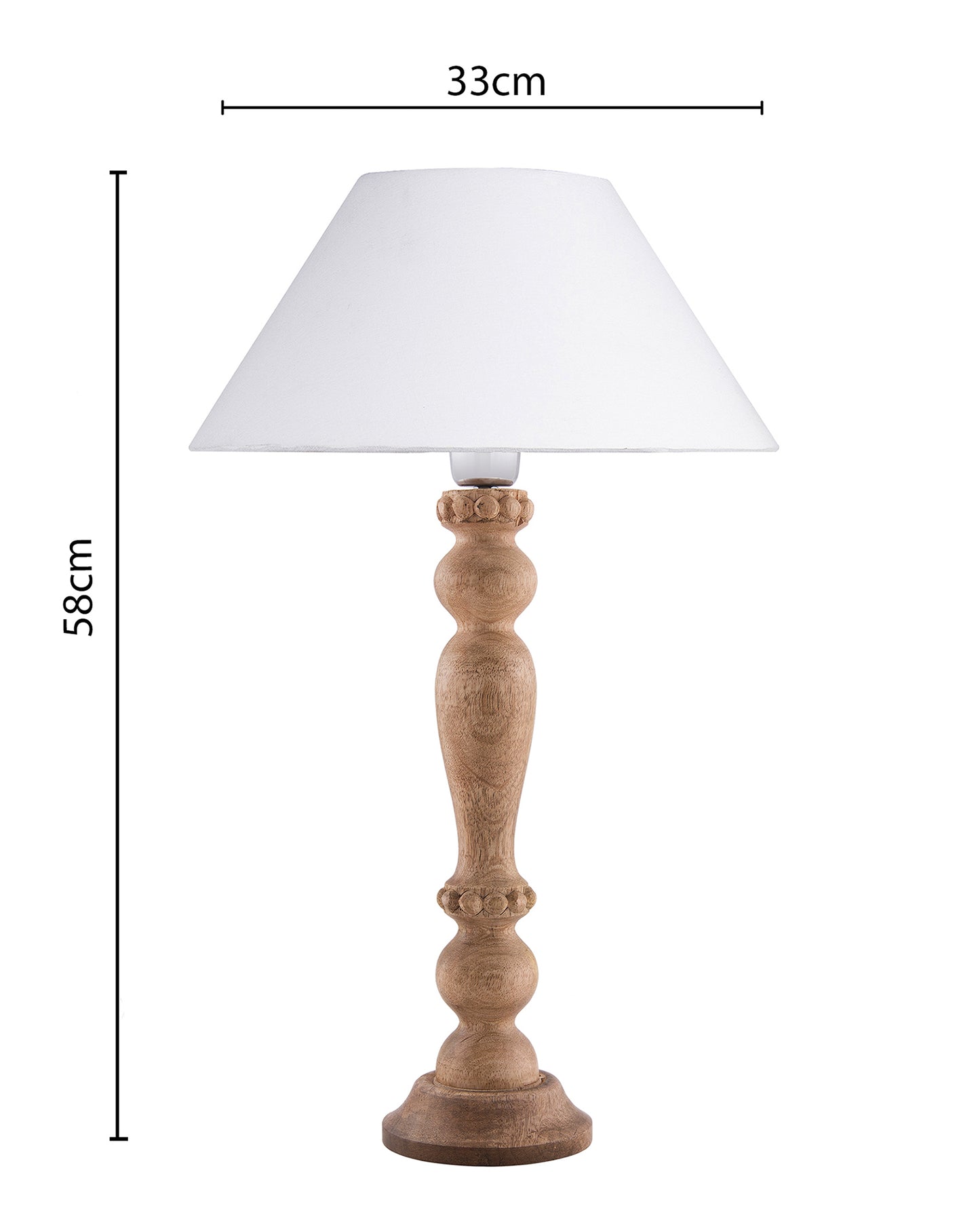 Eureka Polka Natural Wood Table Lamp With Shade