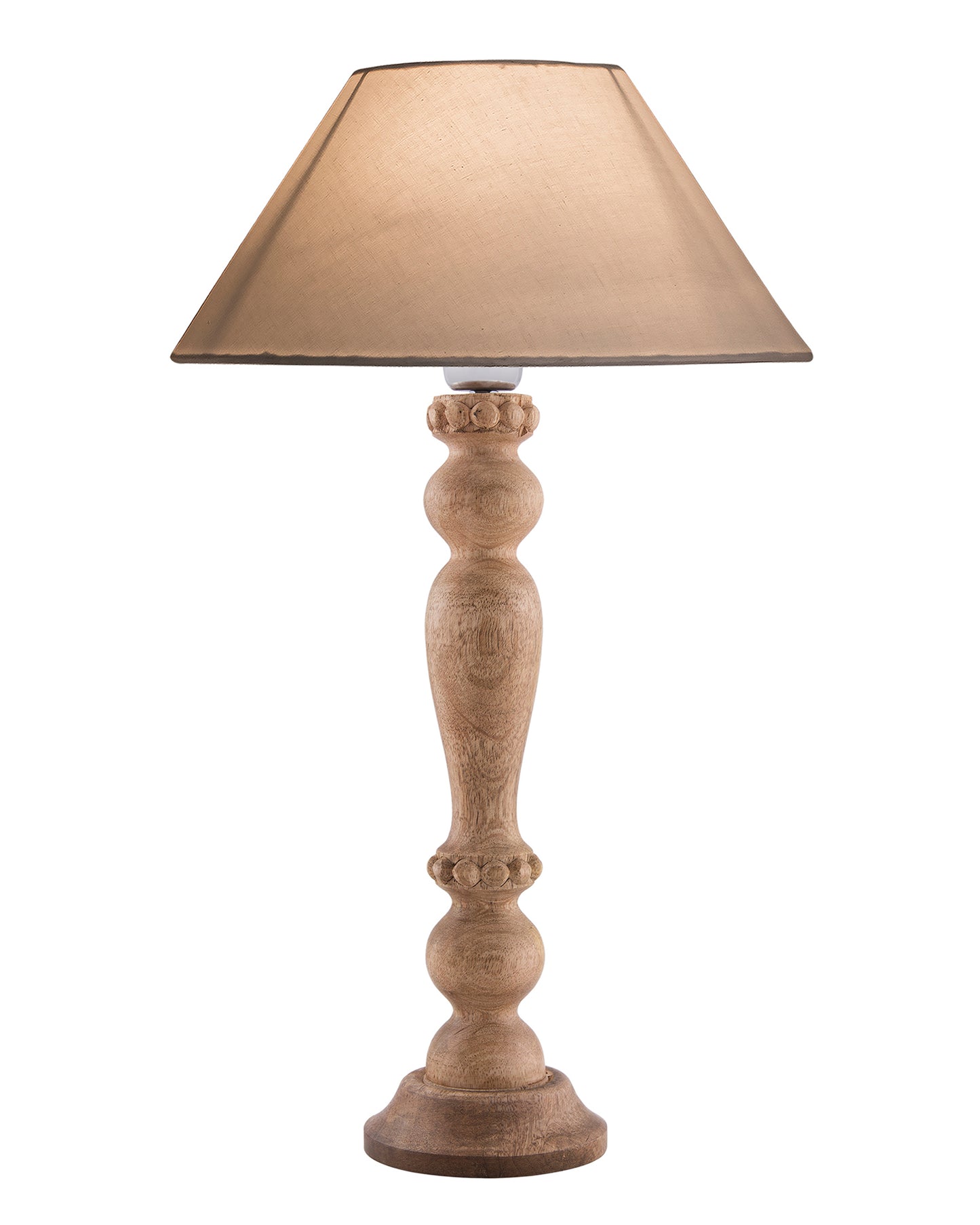 Eureka Polka Natural Wood Table Lamp With Shade