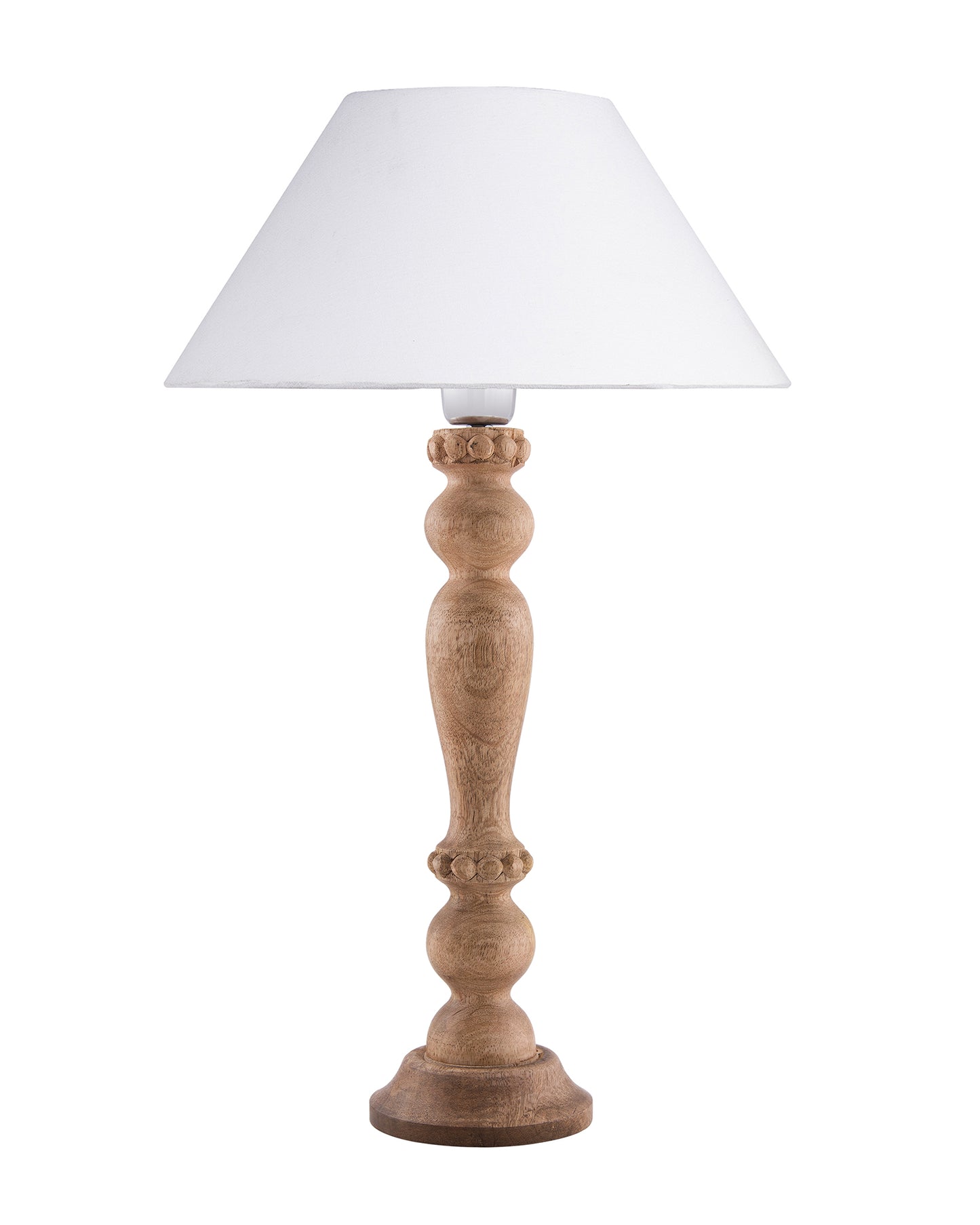 Eureka Polka Natural Wood Table Lamp With Shade