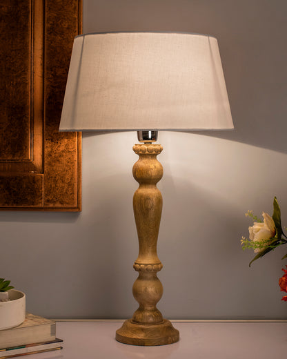 Eureka Polka Natural Wood Table Lamp With Shade