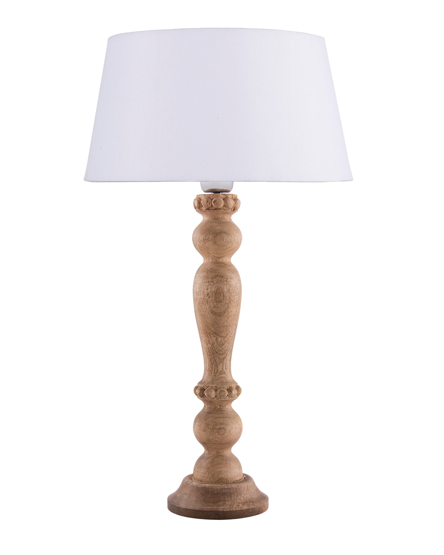 Eureka Polka Natural Wood Table Lamp With Shade