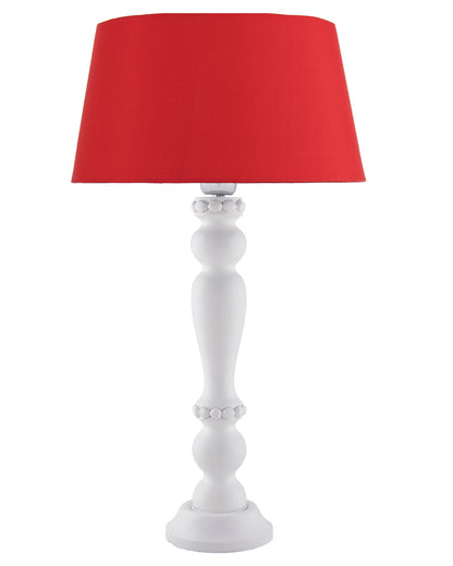 Eureka Polka White Wood Table Lamp With Shade