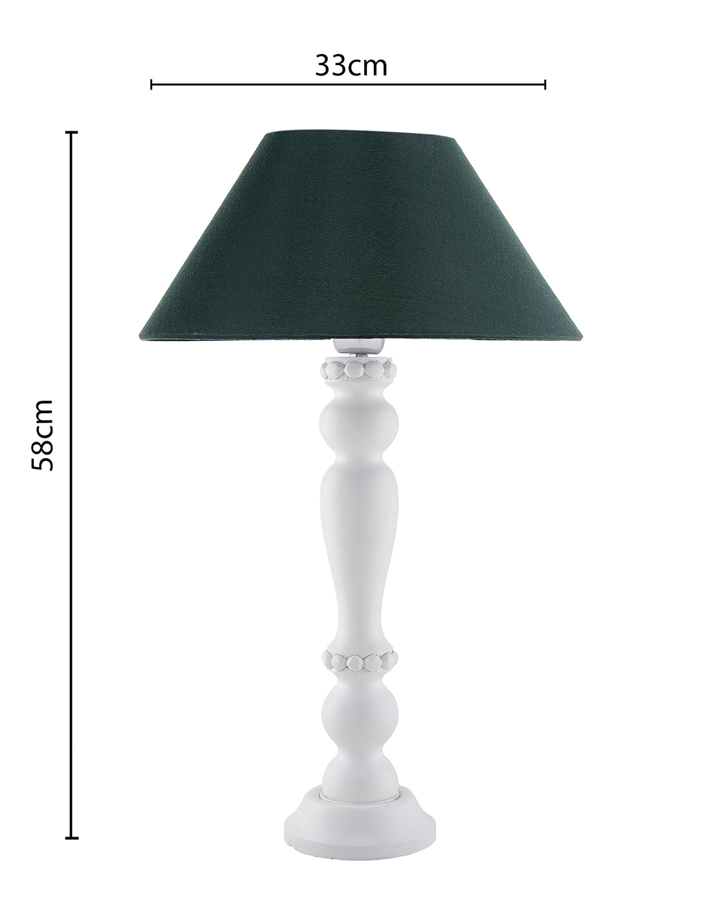 Eureka Polka White Wood Table Lamp With Shade