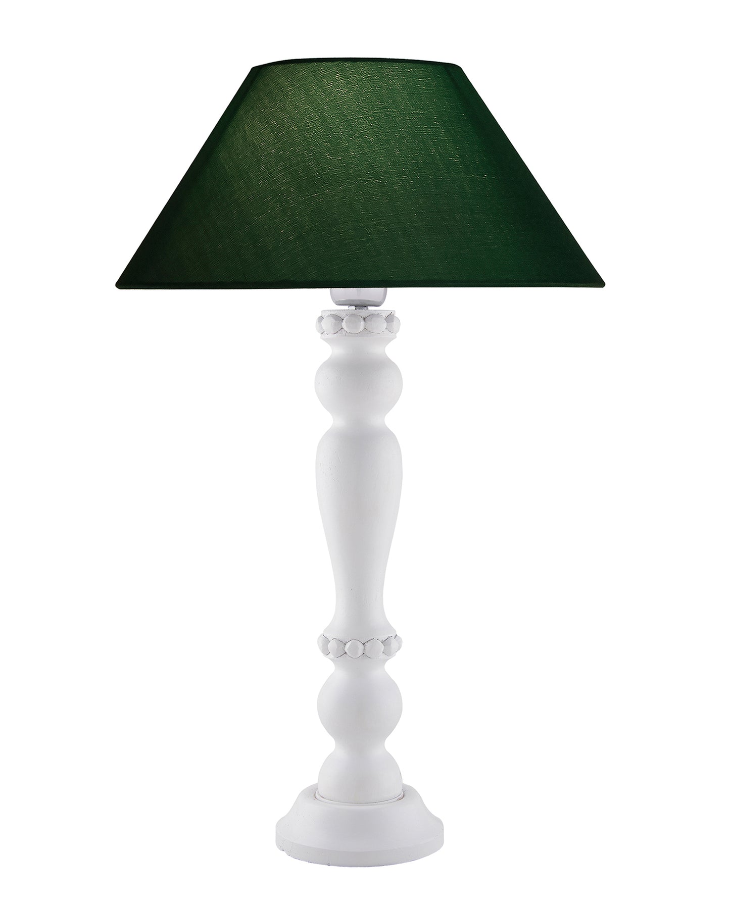 Eureka Polka White Wood Table Lamp With Shade