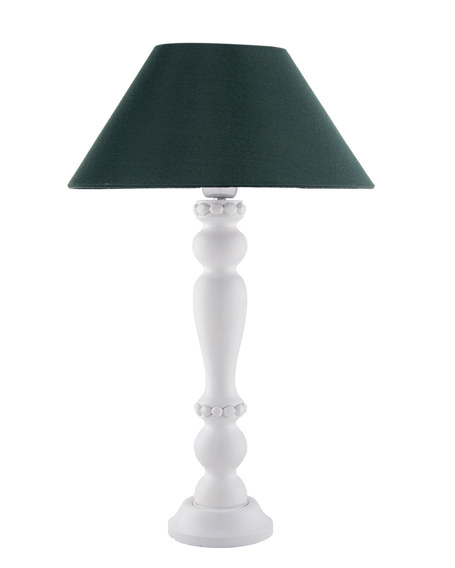 Eureka Polka White Wood Table Lamp With Shade