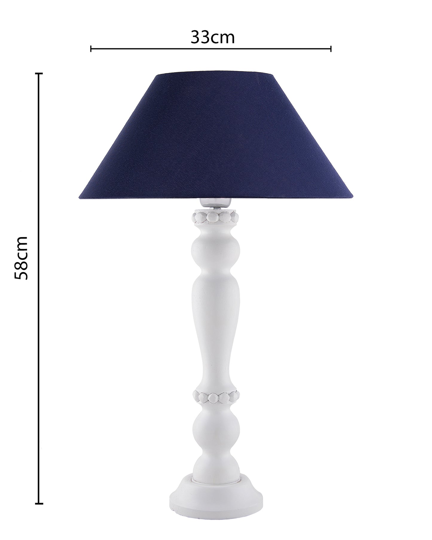 Eureka Polka White Wood Table Lamp With Shade