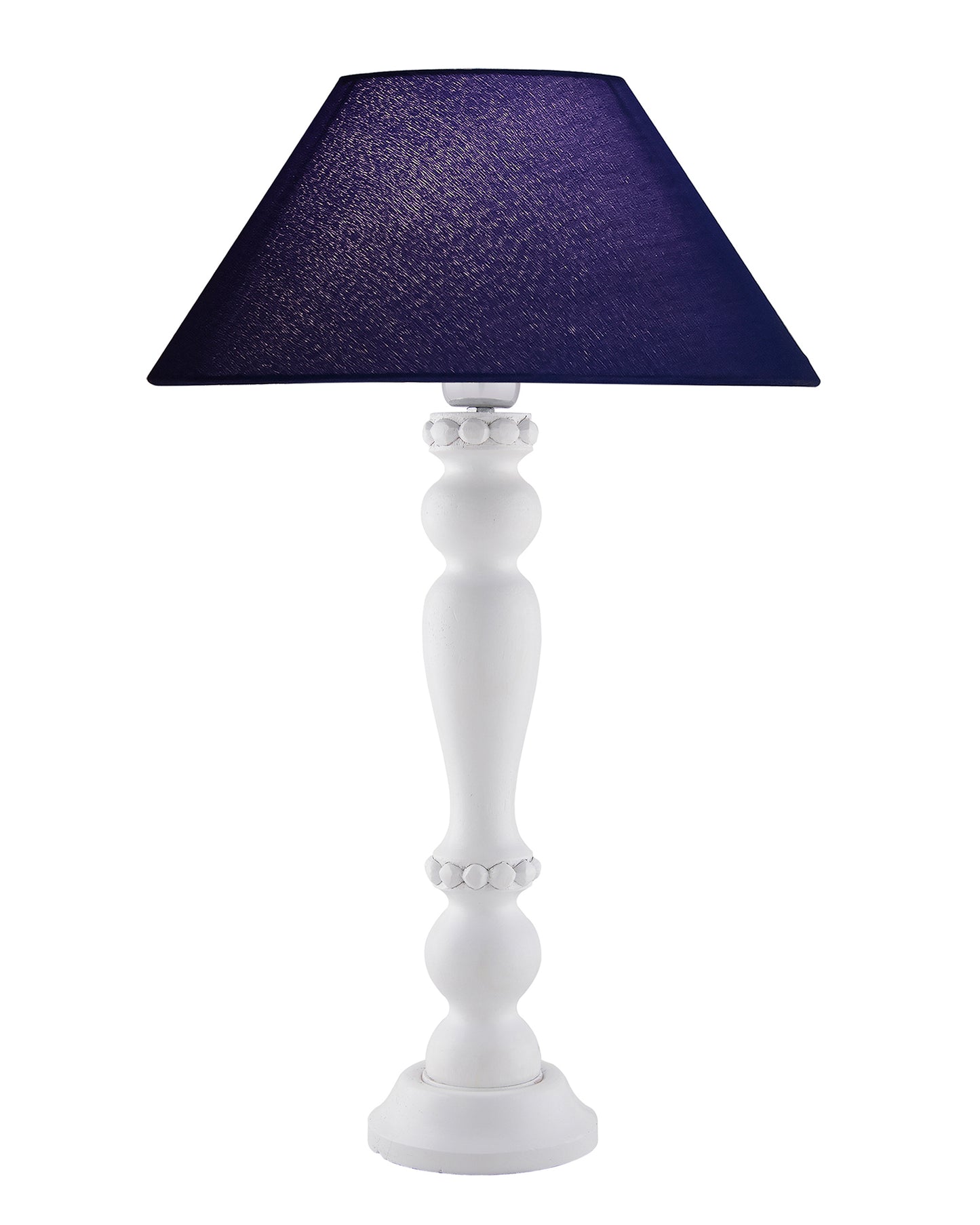 Eureka Polka White Wood Table Lamp With Shade