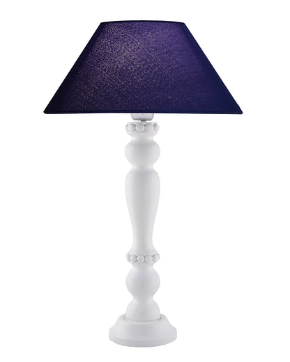 Eureka Polka White Wood Table Lamp With Shade