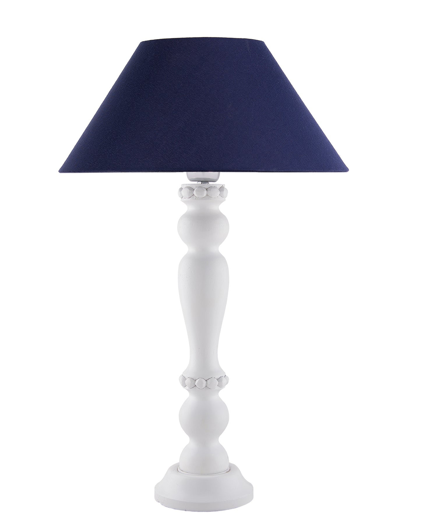 Eureka Polka White Wood Table Lamp With Shade