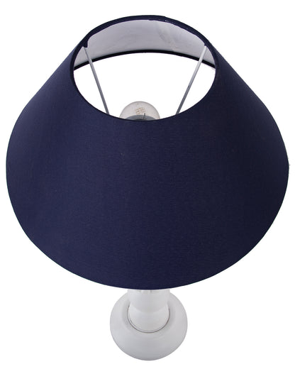 Eureka Polka White Wood Table Lamp With Shade